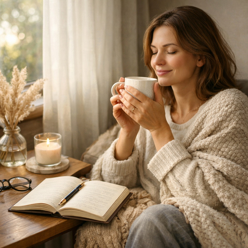 Cozy afternoon with a warm mug