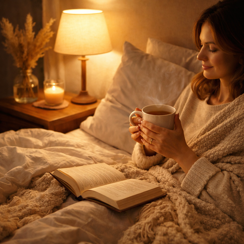 From Burnout to Balance: Small Rituals That Help You Feel Grounded Again Cozy evening with a warm drink