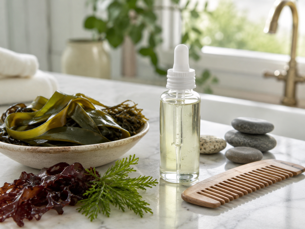 Kelp botanical ingredient used for scalp balance and stronger-looking hair.