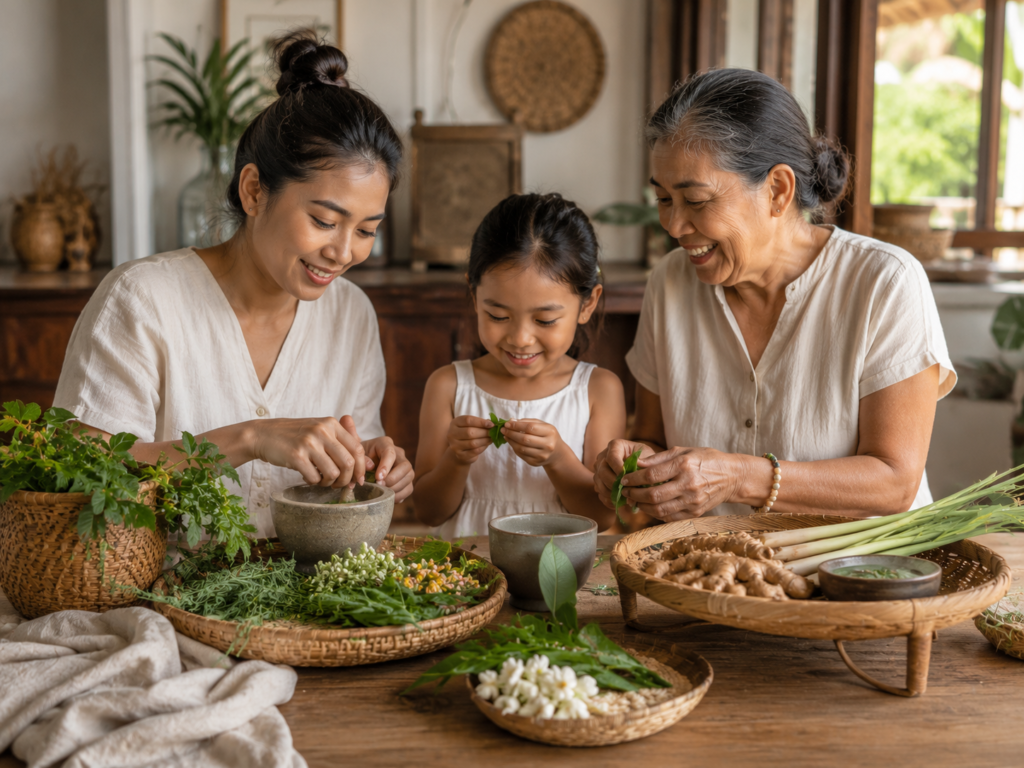 Multiple generations preserving Filipino wellness traditions together.