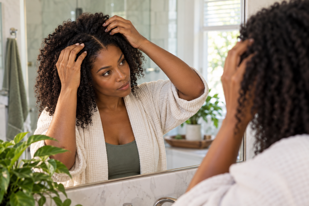 What Happens Between Wash Days Matters Too Checking scalp comfort as part of between-wash natural hair care