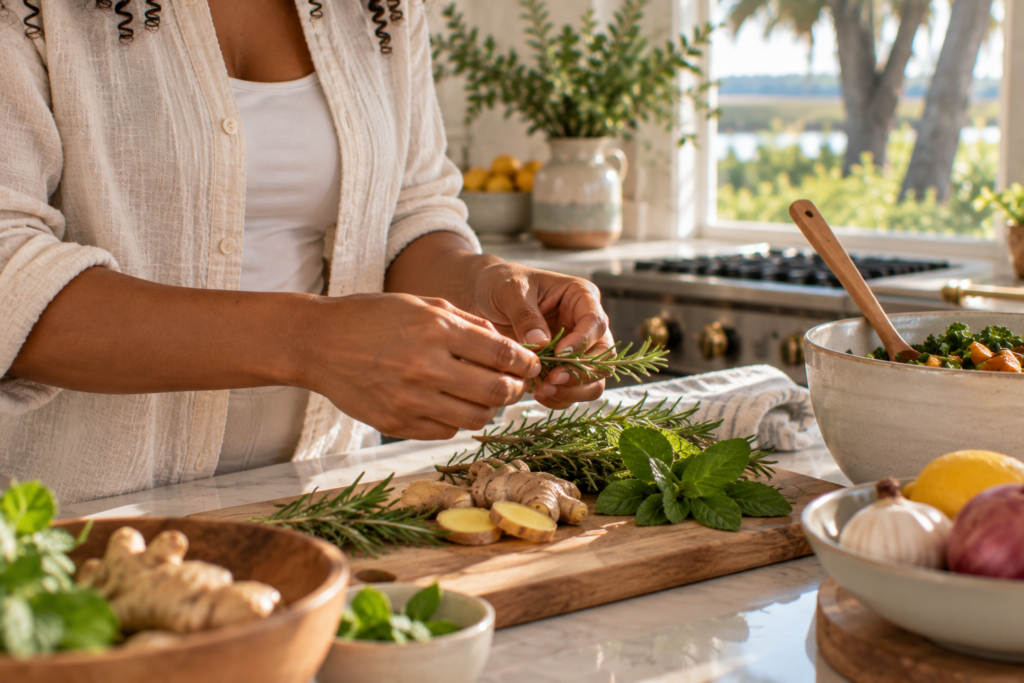 Learning about familiar plants through everyday kitchen herbs
