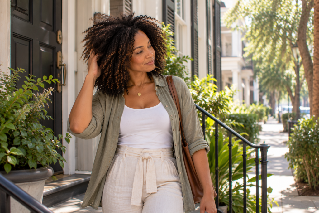 Your Hair Has a Charleston Routine Too Natural textured hair during a warm Charleston morning