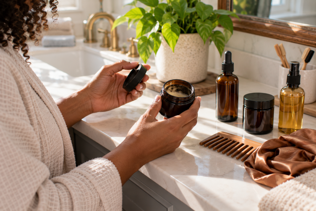 Reviewing everyday wellness products before visiting a Johns Island apothecary