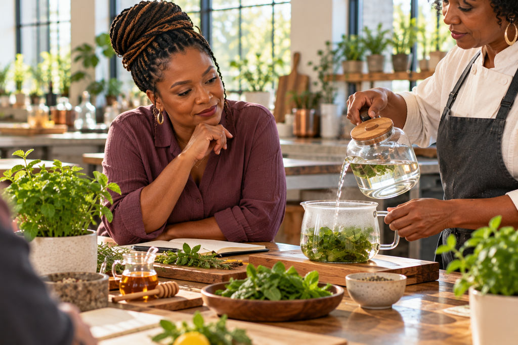 Before Botanicals Become Products: Why the Preparation Process Matters Educational demonstration of steeping culinary herbs in water
