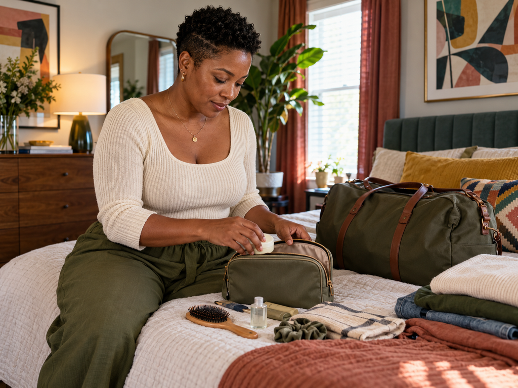 packing a compact skincare pouch for a weekend away from north charleston