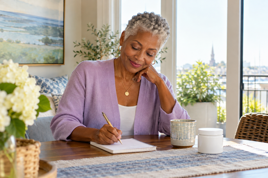 Preparing a short shopping list for natural hair care essentials